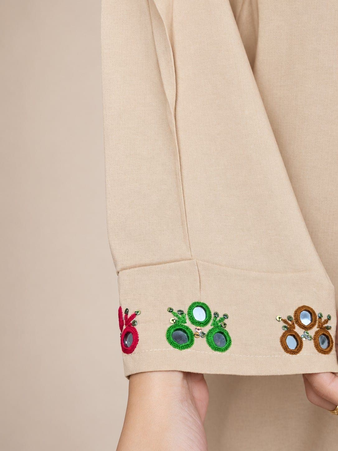 Camel Embroidered Two-Piece Suit, detail 2 of 8