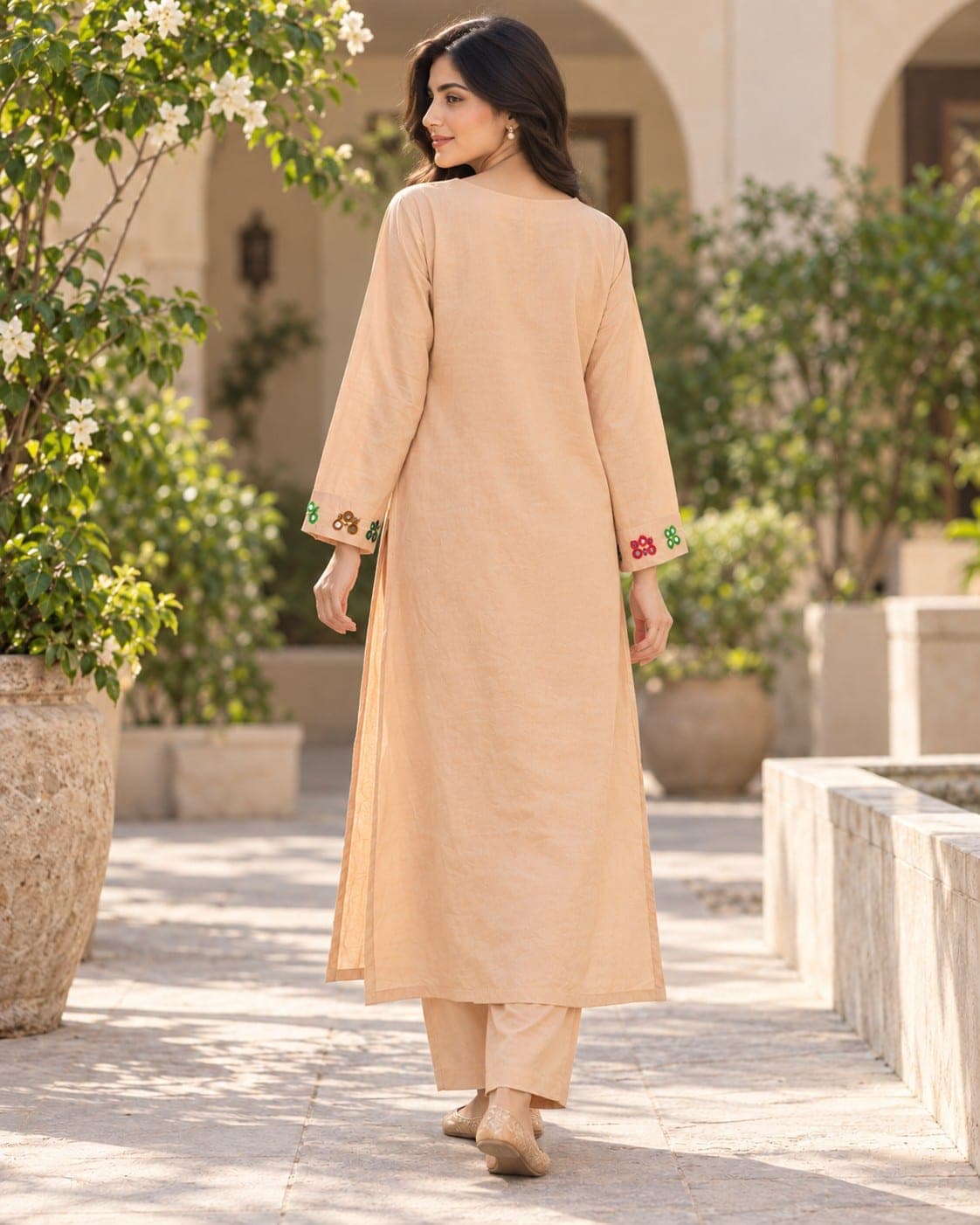 Camel Embroidered Two-Piece Suit, detail 6 of 8