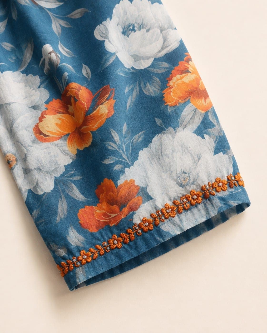 Blue Floral Printed Two-Piece Suit, detail 1 of 6