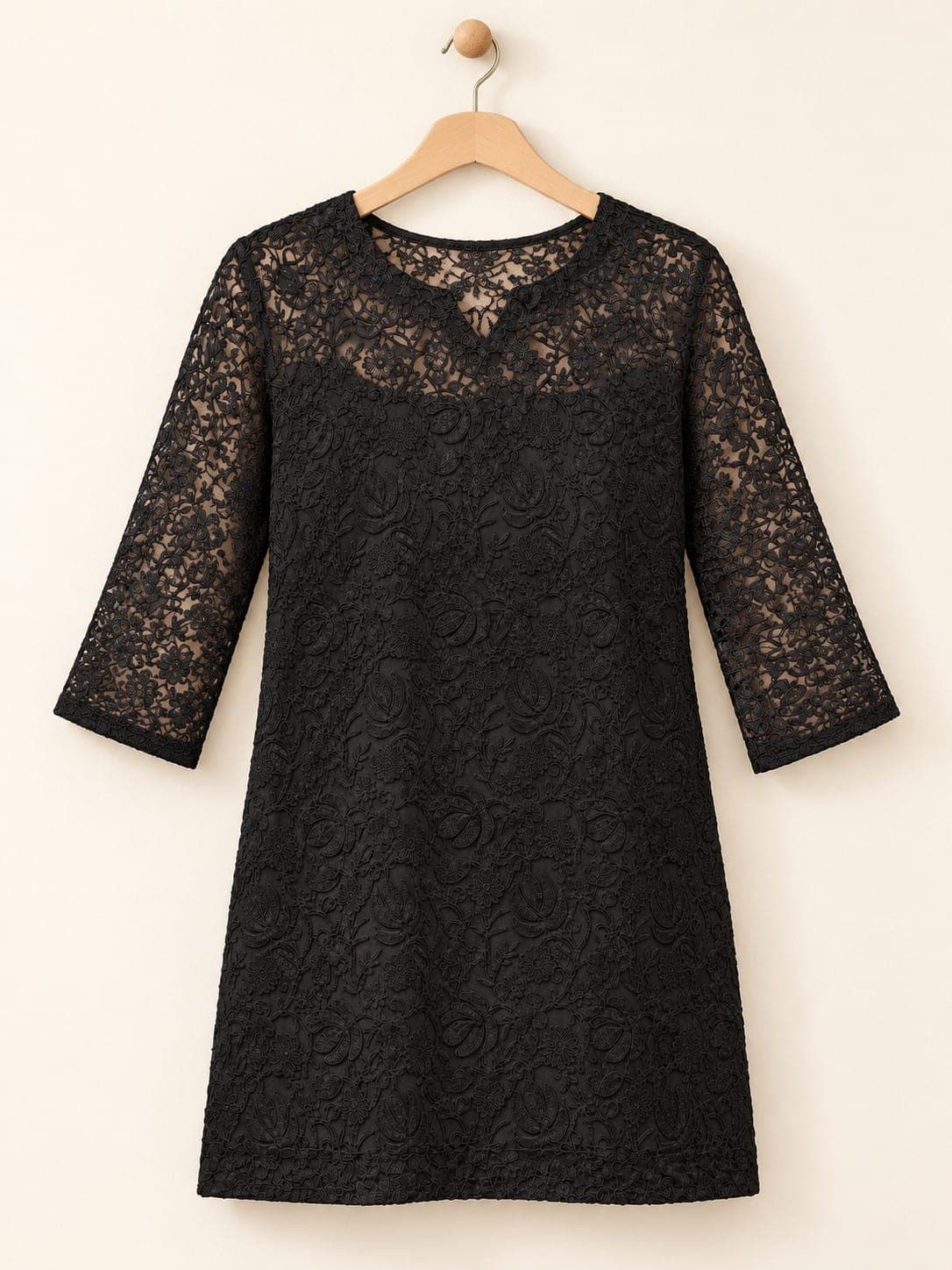 Women’s Black Embroidered Lace Shirt