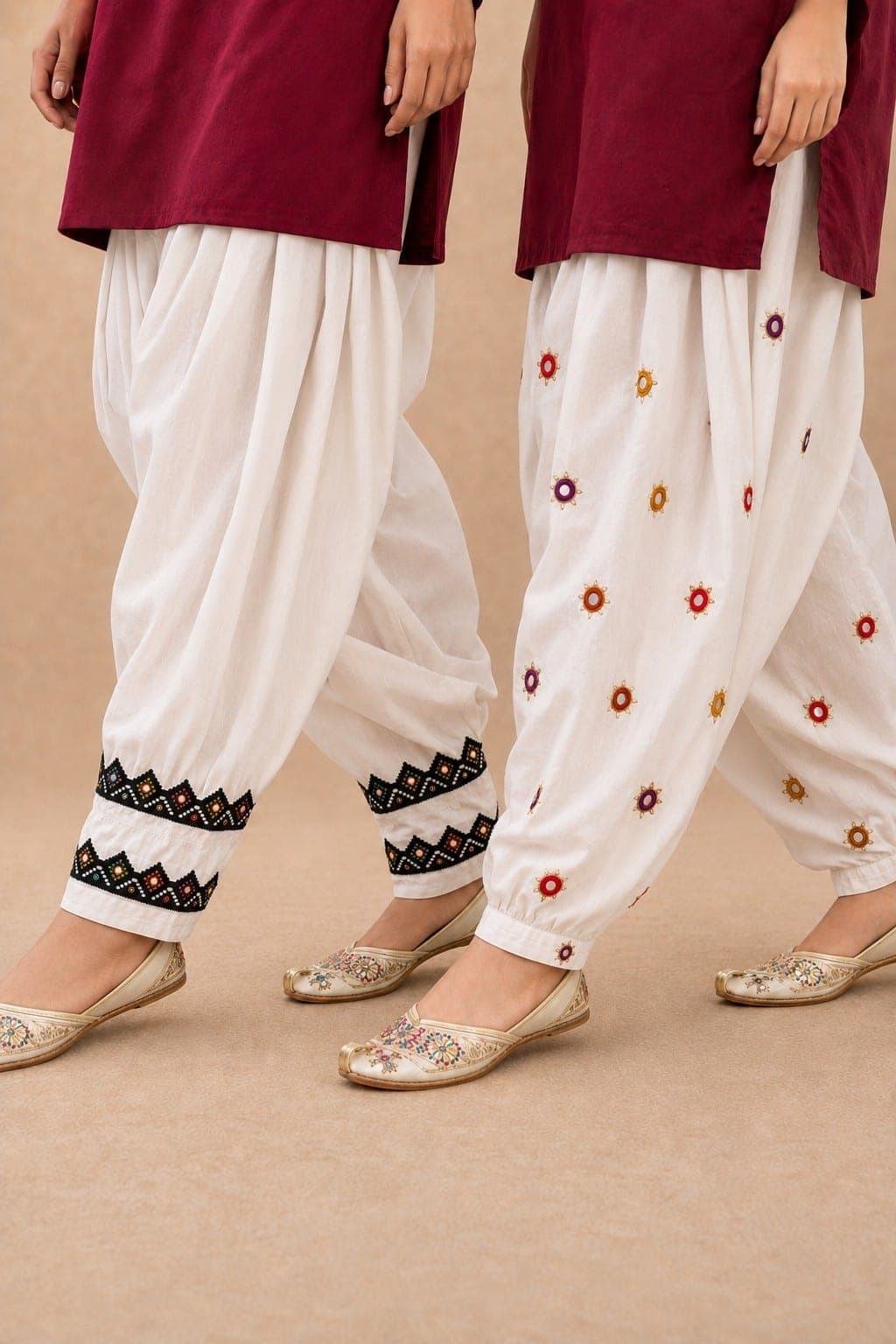 White Embroidered Trouser, detail 3 of 4