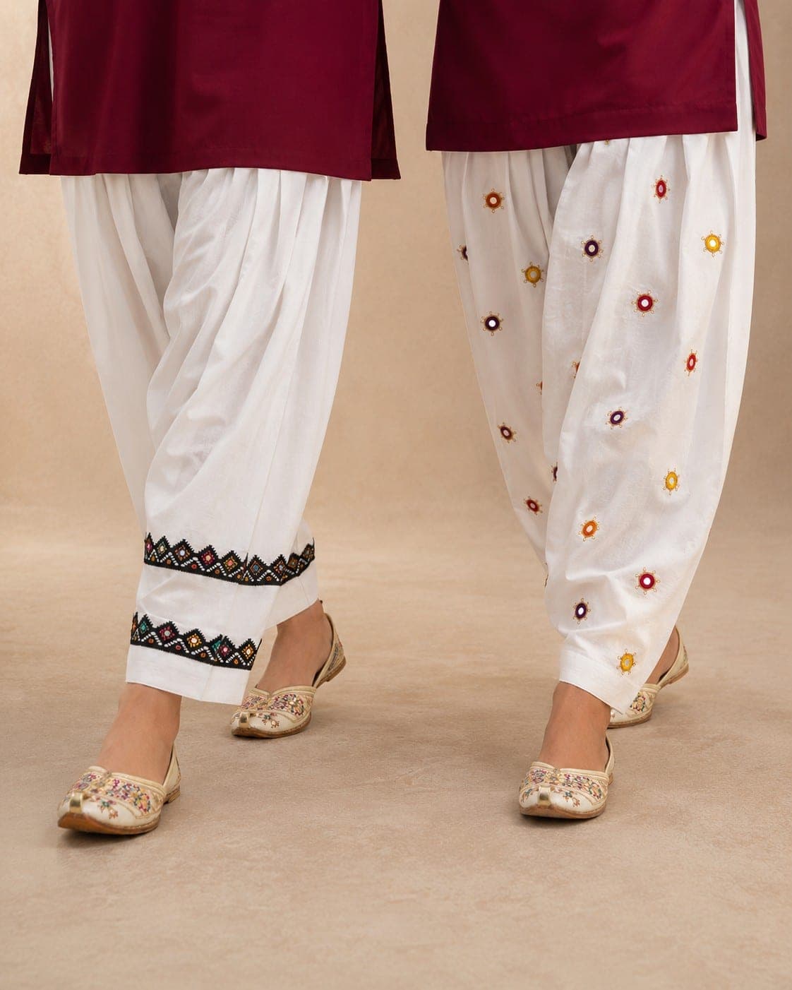 White Embroidered Trouser, detail 4 of 4