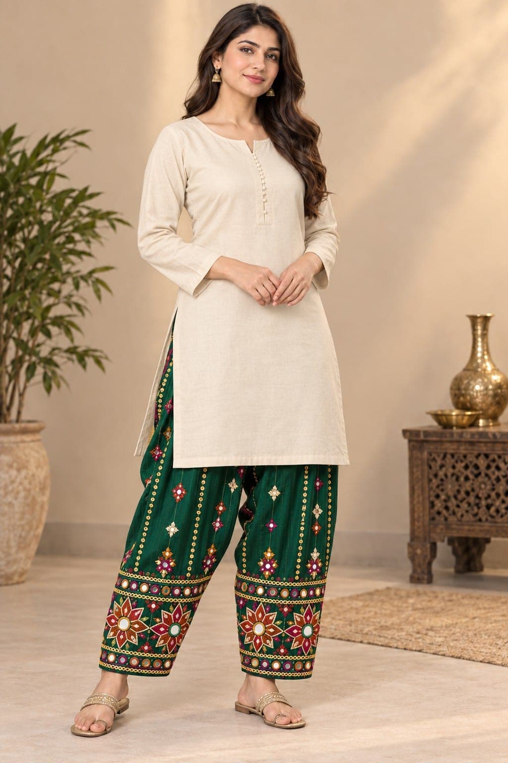 Embroidered Shalwar, detail 1 of 8