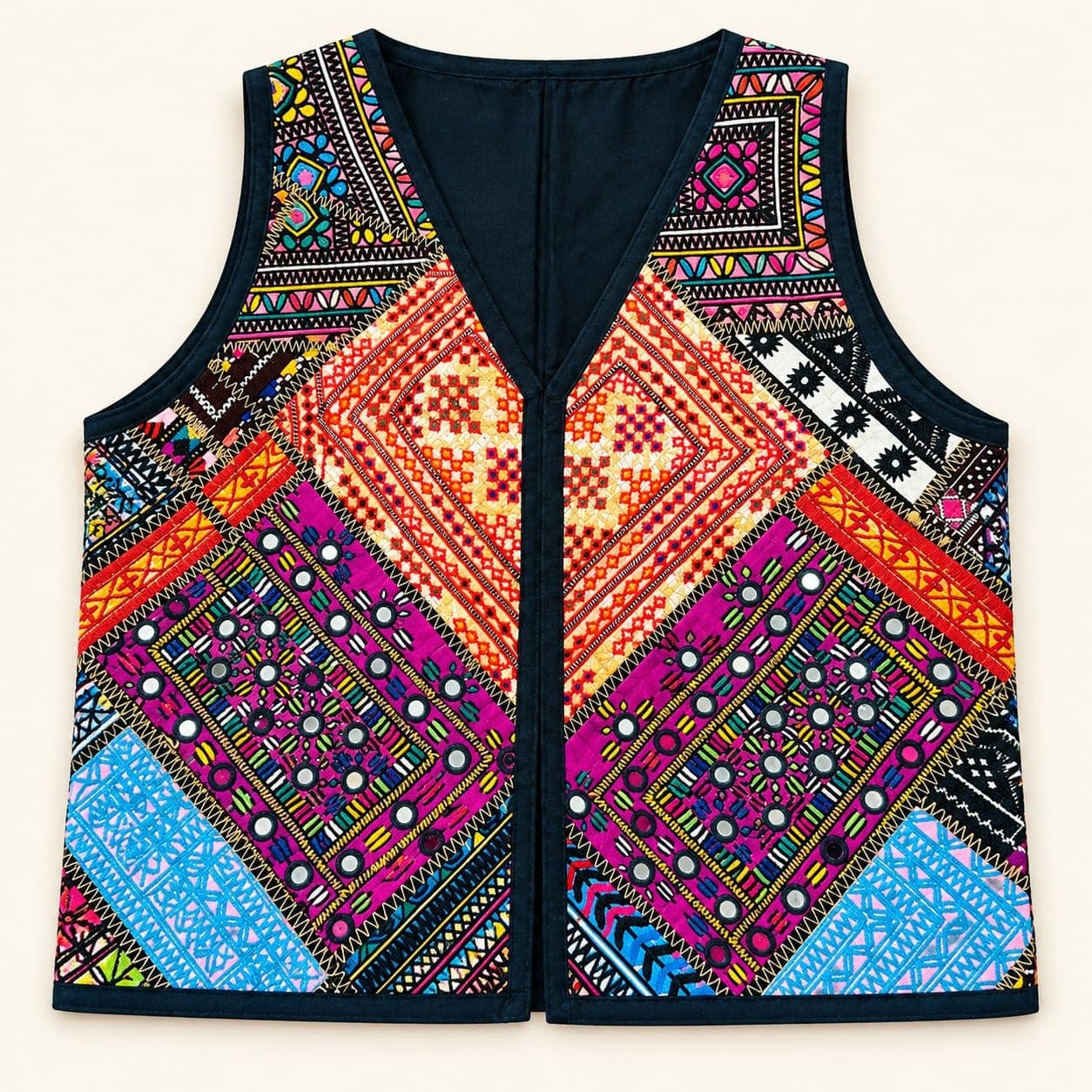 waistcoat Shesha work dhaga, detail 1 of 3