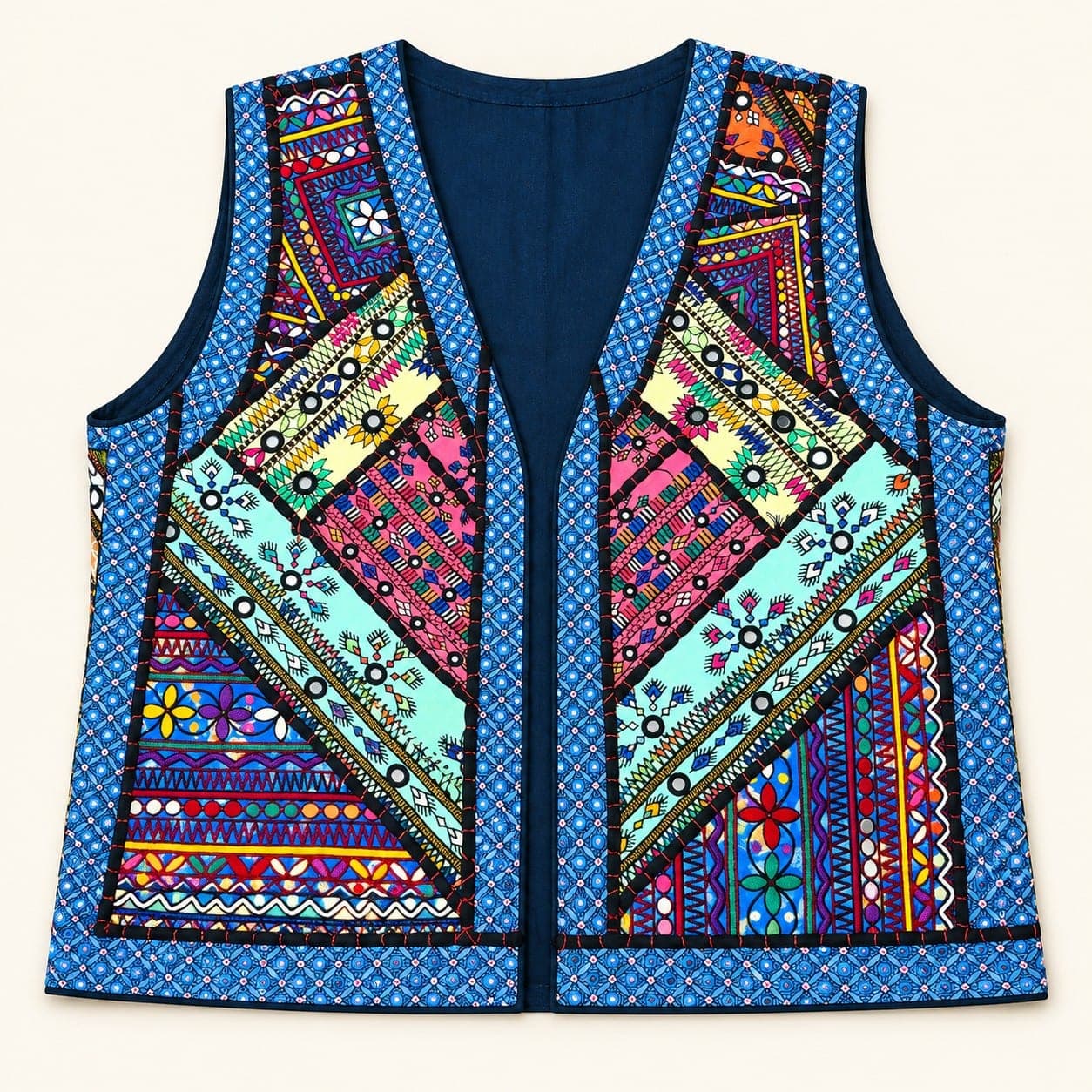 waistcoat Shesha work dhaga, detail 2 of 3