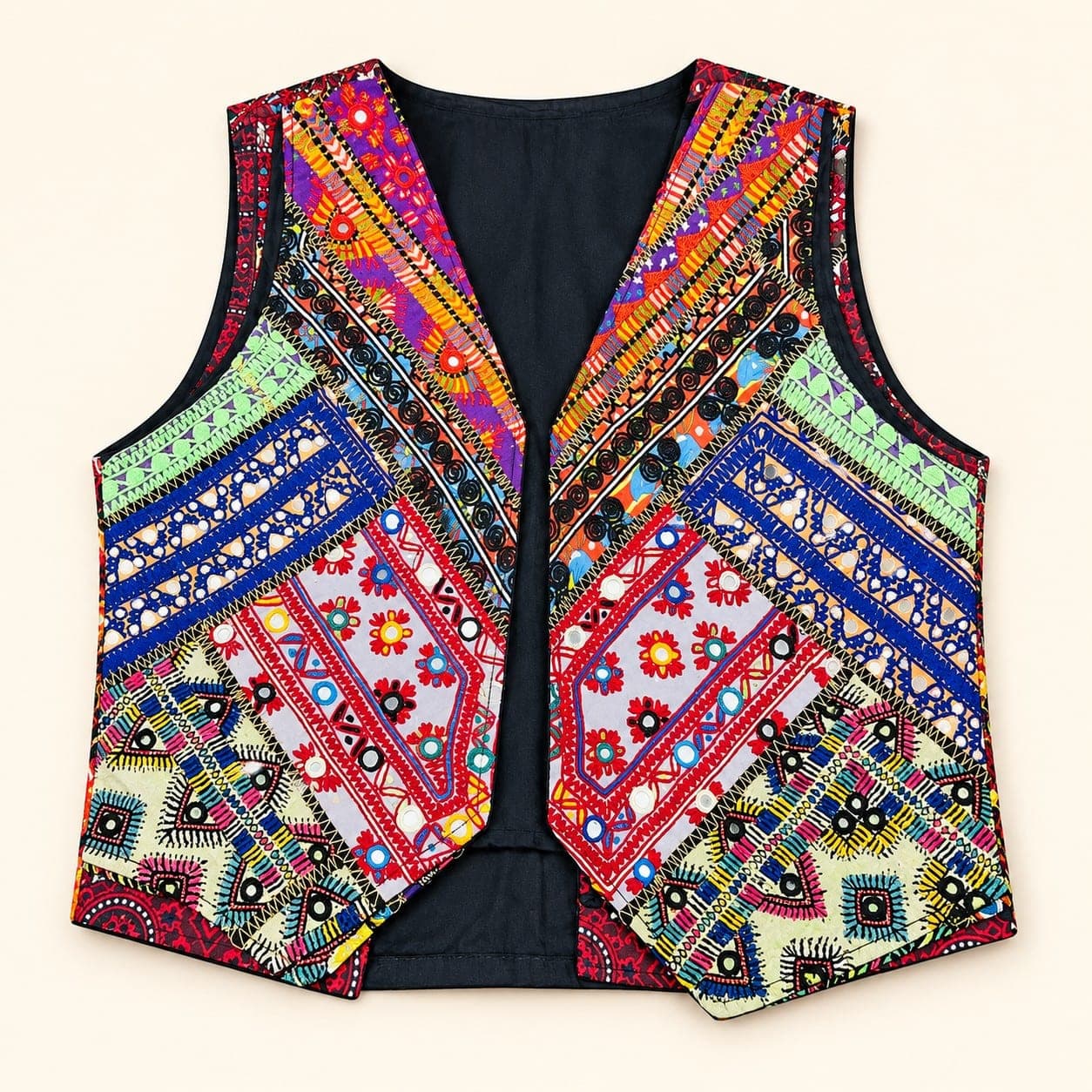 Women’s Handmade Embroidered Patchwork Waistcoat, detail 1 of 1