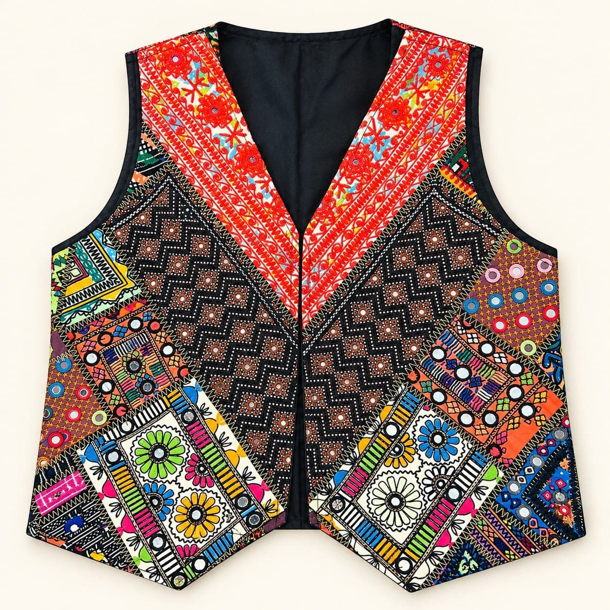 Women’s Handmade Embroidered Patchwork Waistcoat
